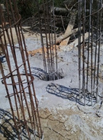 Bloco fundação de torre - linha de transmissão no município de Baião-PA